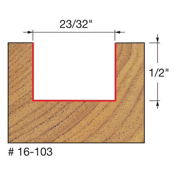 Freud Mortising Bit 1/4" SH, 23/32" D, 1/2" CL