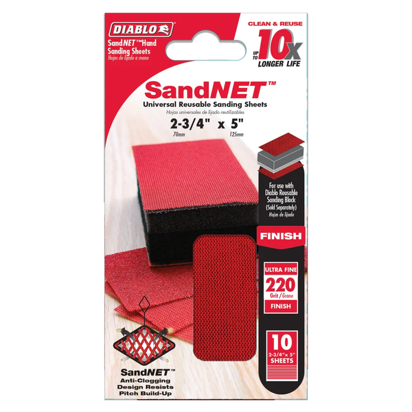 Diablo 2-3/4" x 5" SandNetTM Reusable Sanding Sheets (10 Pack)