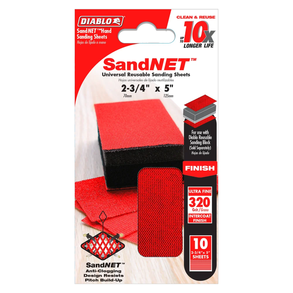 Diablo 2-3/4" x 5" SandNetTM Reusable Sanding Sheets (10 Pack)