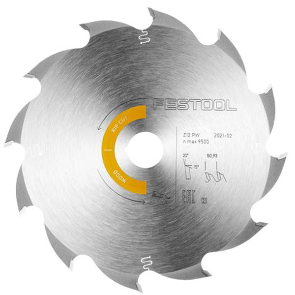 Festool Saw Blade, Panther Wood Rip Cut, 12 Teeth, For TS 55 R / TSC 55 R (2.2 mm Kerf)