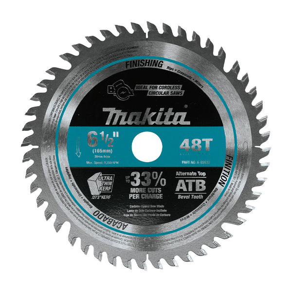 Makita 6-1/2" 48T Carbide-Tipped Cordless Plunge Saw Blade