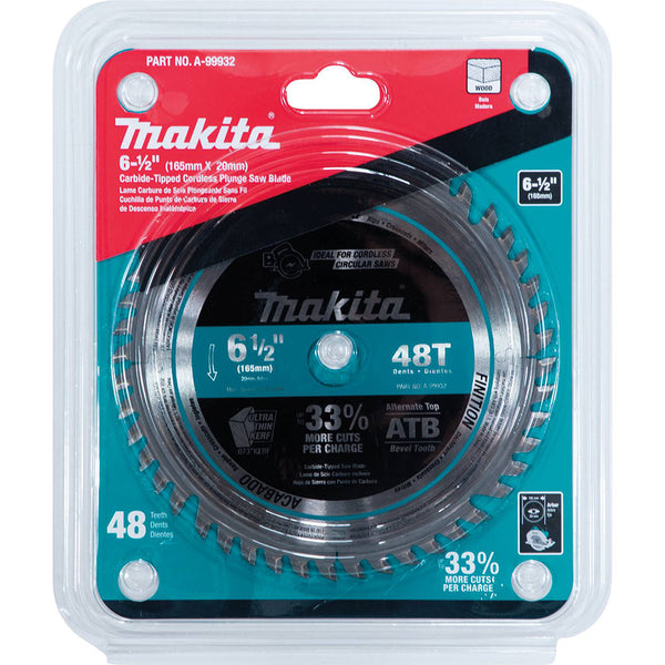 Makita 6-1/2" 48T Carbide-Tipped Cordless Plunge Saw Blade