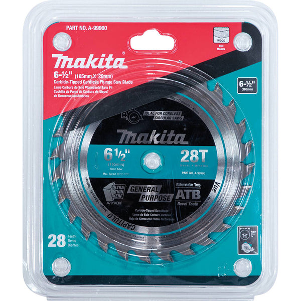 Makita 6-1/2" 28T Carbide-Tipped Cordless Plunge Saw Blade