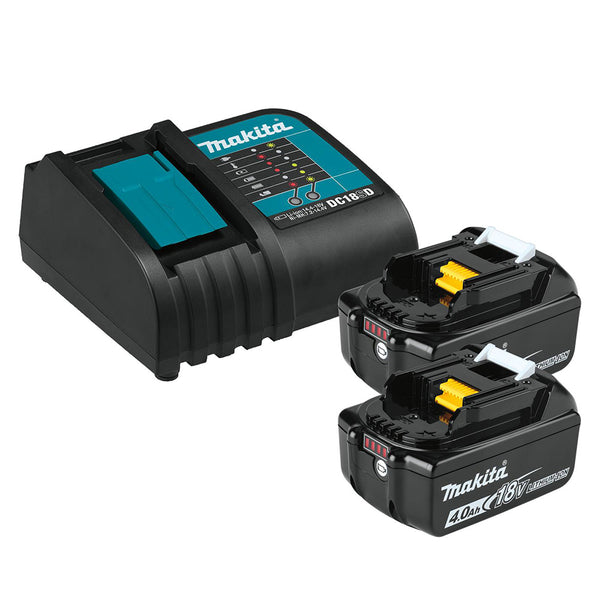 Makita BL1840BSC2 18V LXT Lithium‑Ion Battery and Charger Starter Pack (4.0Ah)