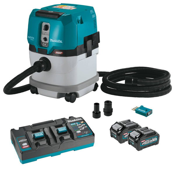 Makita GCV04PMUX 40V max XGT Cordless 4 Gal. HEPA Dust Extractor Kit, AWS (4.0Ah)