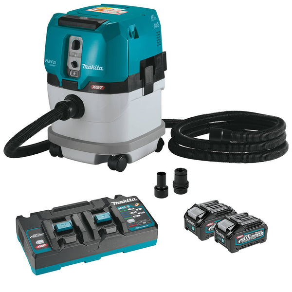 Makita GCV04PMX 40V max XGT Cordless 4 Gal. HEPA Dust Extractor Kit, AWS Capable (4.0Ah)