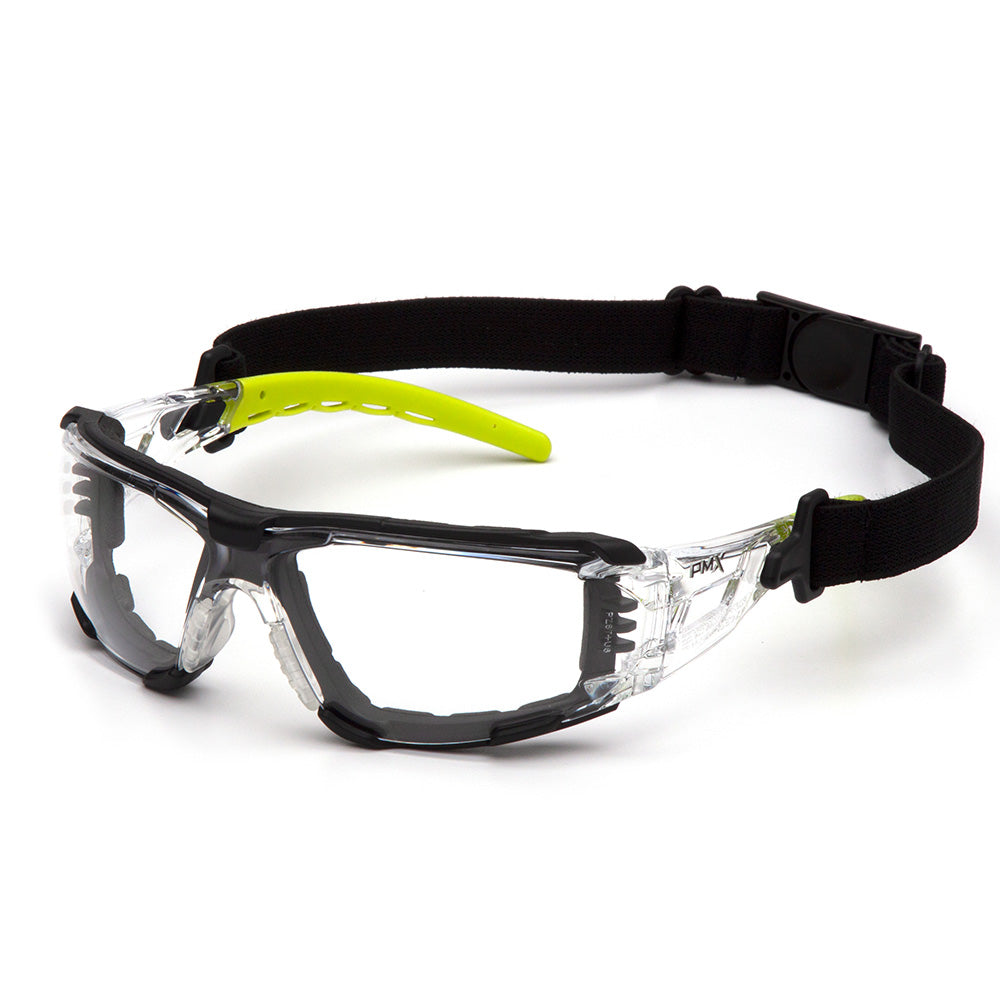 Pyramex Fyxate Lime Foam-Padded Safety Glasses - Clear Lens