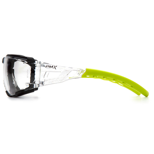 Pyramex Fyxate Lime Foam-Padded Safety Glasses - Clear Lens