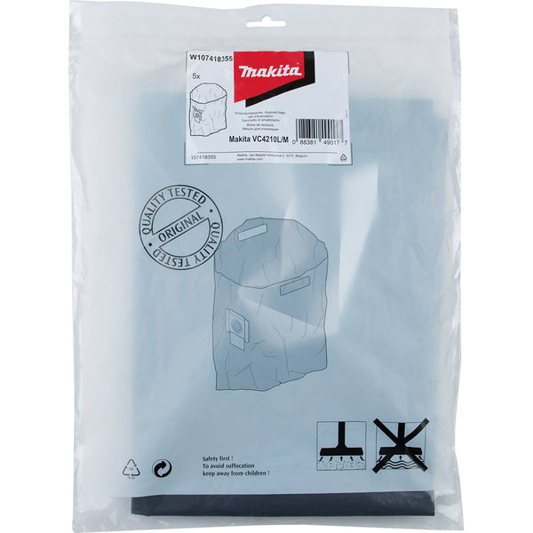 Makita Plastic Disposal Bags for VC4210 (5 Pack)