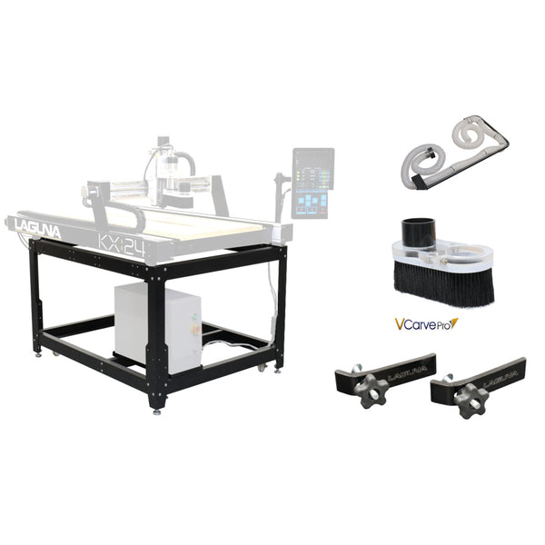 Laguna KX|24 Accessories Bundle: Mobile Stand, Overhead Dust Kit, Dust Shoe, 2 Clamps, VCarve Pro